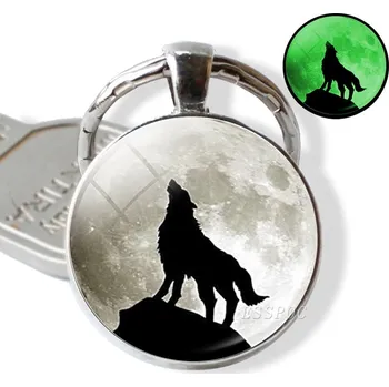 Klíčenka vlk - svítí ve tmě (22) (Přívěšek na klíče vlk)