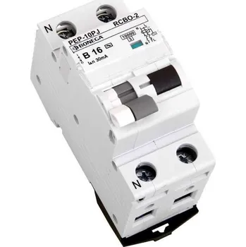 Jistič 28-2016B0302 PEP 10PJ Proudový chránič s nadproudovou ochranou 2P RCBO (10 kA) - 16A char. B / 30 mA (AC), Bonega