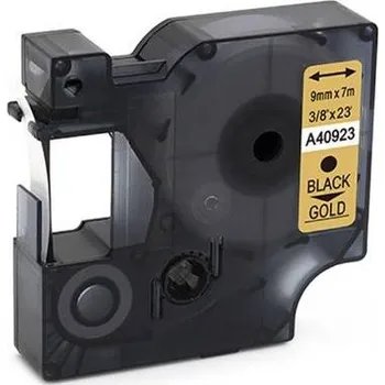 Pásek do tiskárny KOMPATIBILNÍ PÁSKA DYMO 40923 ZLATÝ/ČERNÝ TISK, 9mm