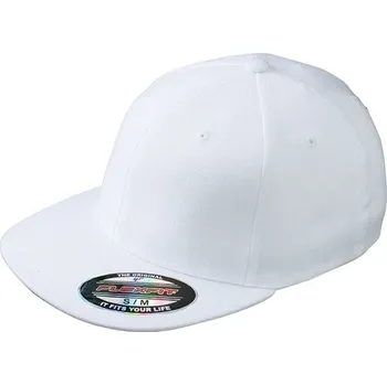 Kšiltovka Myrtle Beach Kšiltovka Flexfit Flatpeak s rovným kšiltem Barva: Bílá, Velikost čepic: S/M