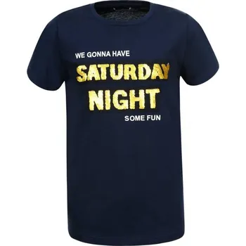 Chlapecké tričko Chlapecké triko s flitry - Glo-Story BPO 7075, tmavě modrá Barva: Modrá tmavě, Velikost: 120