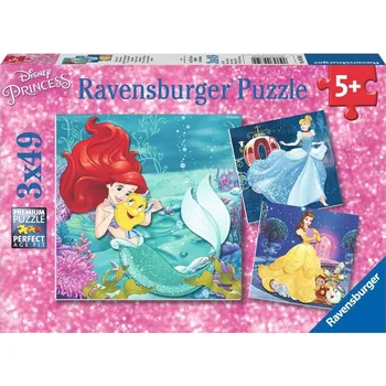 RAVENSBURGER Puzzle Disney princezny: Dobrodružství 3x49 dílků