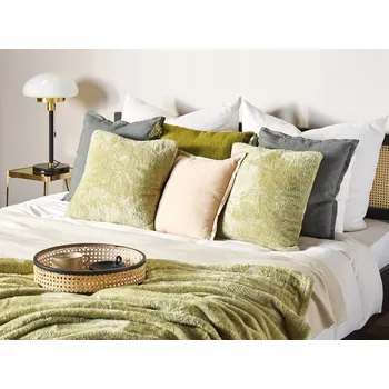 Dekorativní polštářek Dekorativní polštář zelený Polyester 45 x 45 cm Boho Design Dekorace doplňky Beliani