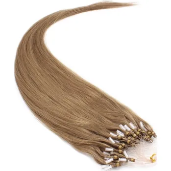 Příčesek 50cm vlasy evropského typu pro metodu Micro Ring / Easy Loop 0,5g/pr. – světle hnědá