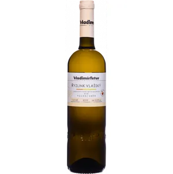 Víno Akce Ihned Ryzlink vlašský 2019 pozdní sběr, suché 0,75 l bílé Vinařství Vladimír Tetur