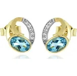 Zlatnictví U Kostela Zlaté oválky s modrým kamínkem 110 693112946