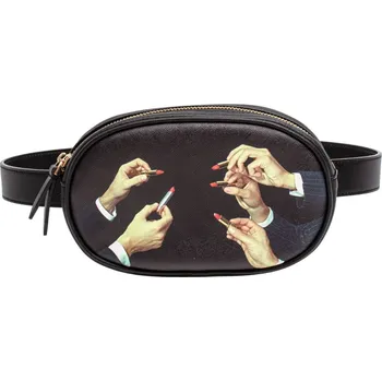 Opasek s taštikou TOILETPAPER LIPSTICKS Seletti 19 x 12 cm černý