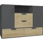 Meblar Komoda Nano NA7 Barva: grafit + dub riviera