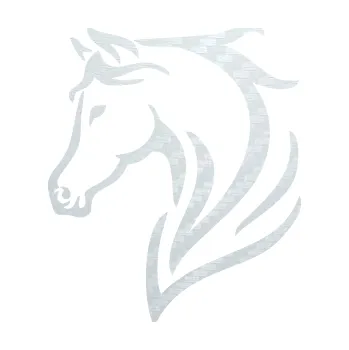 Samolepící dekorace Kůň 095 levá (51 - 3D karbon bílý) SAMOLEPKA NA AUTO, NÁLEPKA, FÓLIE, POLEP, TUNING, VLASTNÍ TEXT, TISK, AUTOSAMOLEPKY.cz, POLEPY, OBRÁZEK, LOGO, 3D STICKERS