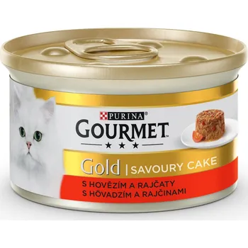 Krmivo pro kočku Konzerva Gourmet Gold Sav.Cake hovězí a rajče 85 g