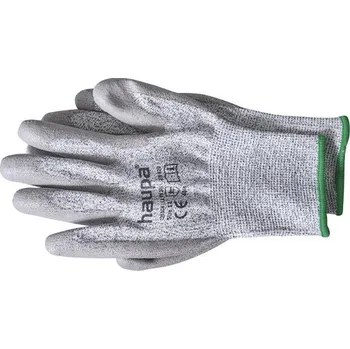 Pracovní rukavice 120304/10 PU rukavice s vysokou ochranou proti pořezání, úroveň 5, šedé, velikost 10, Haupa
