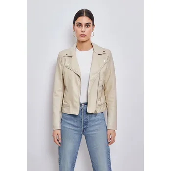 Dámská casual bunda Koženková bunda křivák Escandelle Paris 21009 barva: béžová, velikost: S