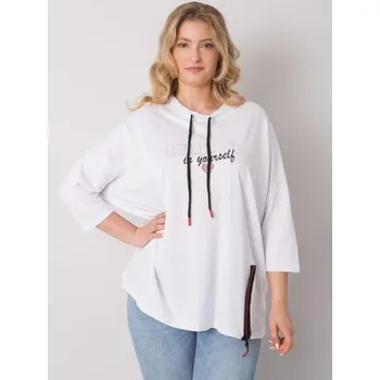 Dámská halenka Dámská halenka plus size s kamínky PHILOMENA bílá