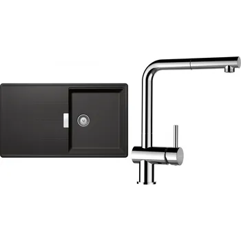 Granitový dřez Set Schock S13-9 (dřez Tia D-100 Stone + baterie Epos.120 Chrom)