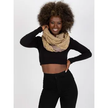 Šála Dámská šála s motivem BECKY tmavě béžová a žlutá