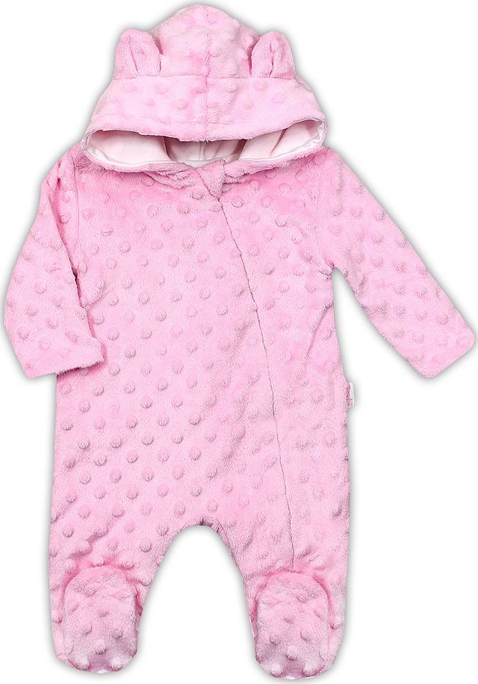 Kojenecký overal z Minky Nicol Bubbles růžový, vel. 74 (6-9m)
