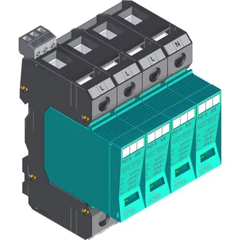 Jistič PO II 4 R 280V/40kA (82.008) Přepěťová ochrana modulární, vyměnitelná, C+D, KIWA