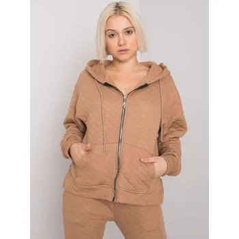 Dámská mikina Dámská mikina na zip prošívaná AREZZO hnědá