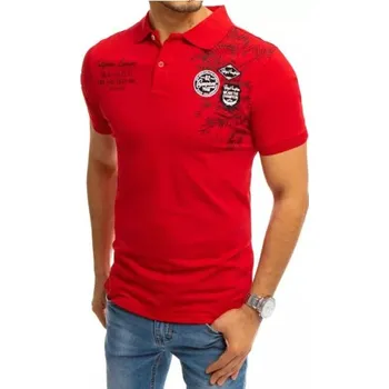 Pánská košile Polokošile s potiskem červená