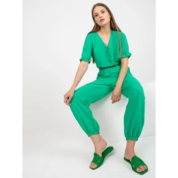 Dámský overall Dámský overal s krátkým rukávem RUE PARIS zelený