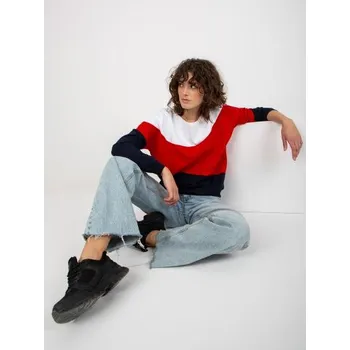 Dámská mikina Dámská mikina bez kapuce SHERILYN bílá a tmavě modrá