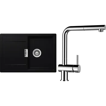 Granitový dřez Set Schock S6-9 (dřez Mono D-100S Puro + baterie Epos.120 Chrom)