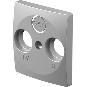 PE10ES-U Kryt TV + R 2P/3P ES - matná stříbrná, TEM