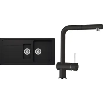 Kuchyňský dřez Set Schock S29-4 (dřez Formhaus D-150L Onyx + baterie Epos.120 Onyx)