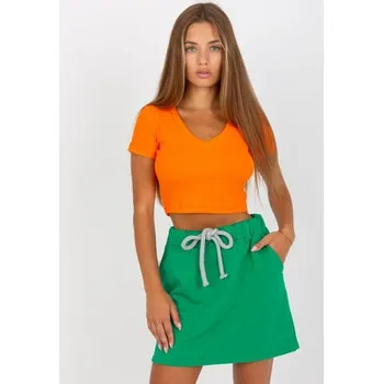 Dámská sukně Dámská sukně tepláková mini s kapsami BASIC zelená