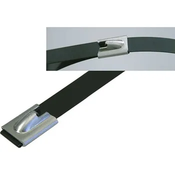 262952/360 Páska vázací z nerezové oceli SS 316 s kulovým zámkem 8 x 360 mm, černá, Haupa