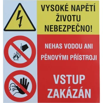 8301D Samolepící etiketa VYSOKÉ NAPĚTÍ ŽIVOTU NEBEZPEČNO!