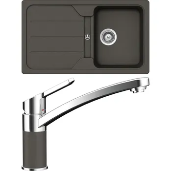 Granitový dřez Set Schock S22-5 (dřez Formhaus D-100 Asphalt + baterie SC-90 Asphalt)