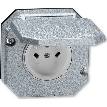 Elektrická zásuvka 5515N-C05762 Zásuvka vestavná, technická venkovní, Al, vzor C1, IP 55, šedá, ABB