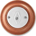 3560K-C06345 52 Přepínač střídavý, otočný, bílá/třešeň, porcelán, ABB Decento