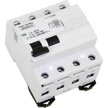modulární přístroj a rozvaděč 06-40251002 PEP 10P63 Proudový chránič magnetický PEP-10P63 (10 kA) 4P pro 0 až 25A/ 100 mA (AC), Bonega