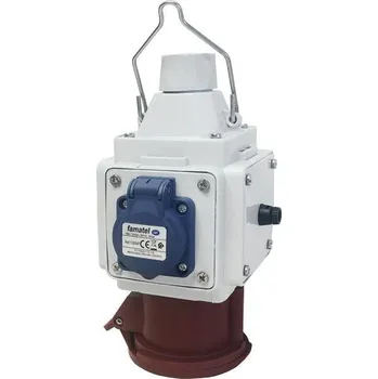 Elektrická zásuvka pb085 Zásuvkový box závěsný PowerBOX IP44, 1x230V, 1x400V/32A/5 přímá, pojistka 1x10A, Famatel