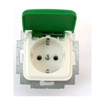 Stavebniny 2018-0-0778 ZE Zásuvka s ochrannými kontakty - zelené víčko, ABB