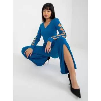 Dámské kalhoty s rozparkem CHANELL tmavě modré