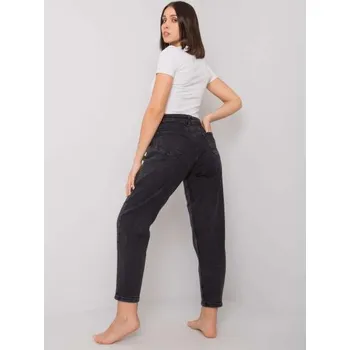 Dámské kalhoty Dámské džíny rovné plus size JOHANA tmavě šedé