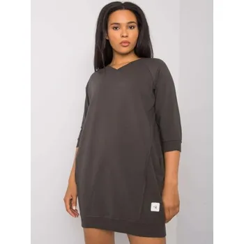 Dámské šaty Dámské šaty bavlněné plus size KARISSA tmavě khaki