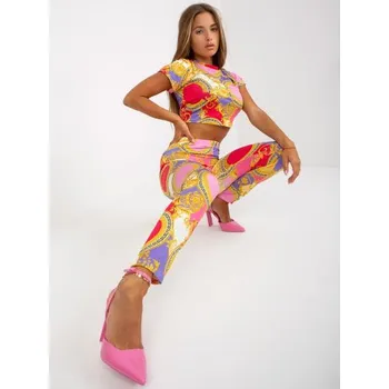 Dámský set s topem vzorovaný ležérní BELA růžový