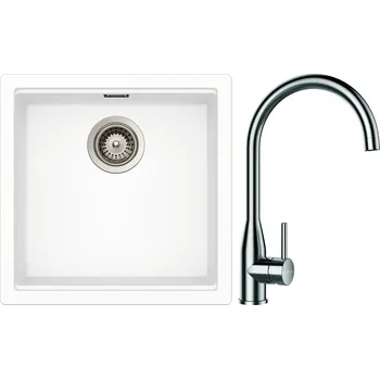 Granitový dřez Set Schock S27-2 (dřez Kiruna N-100 Day + baterie Kavus Nerez + komponenty Nerez)