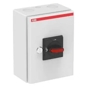 vypínač 1SCA022562R4790 OTL45B3M Odpínač 3P v plech. krytu, 63A, IP65, rukojeť uzamyk. černá, ABB