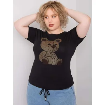 Dámská halenka Dámská halenka plus size s kamínky LUCE černá