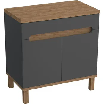 Koupelnový nábytek Ohio koupelnová skříňka pod deskové umyvadlo, 797 x 825 x 457 mm, antracit, zlatý dub