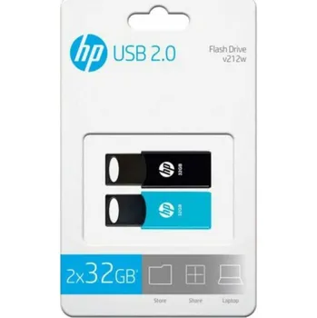 USB flash disk USB flash disk HP 212 USB 2.0 Modrý / Černý (2 ks) Kapacita: 64 GB