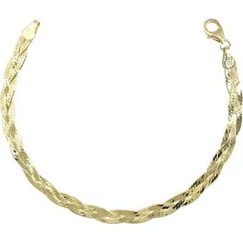 Náramek Stříbrný náramek pozlacený splétaný délka náramku 19cm