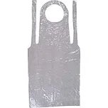 Zástěra jednorázová PE s laclem (100ks) - bílá