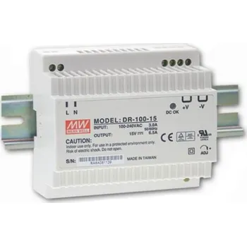 spínaný zdroj Napaječ / zdroj spínaný na DIN lištu 12V / 7,5A DR-100-12 MEAN WELL