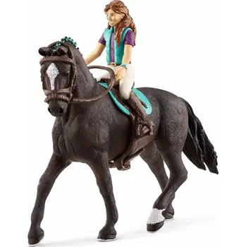 Figurka Schleich 42413 Hnědovláska Lisa na hanoverském valachu -pohyblivé nohy